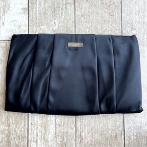 Kate Spade Wedding Belles Pleated Satin Clutch Bag Black